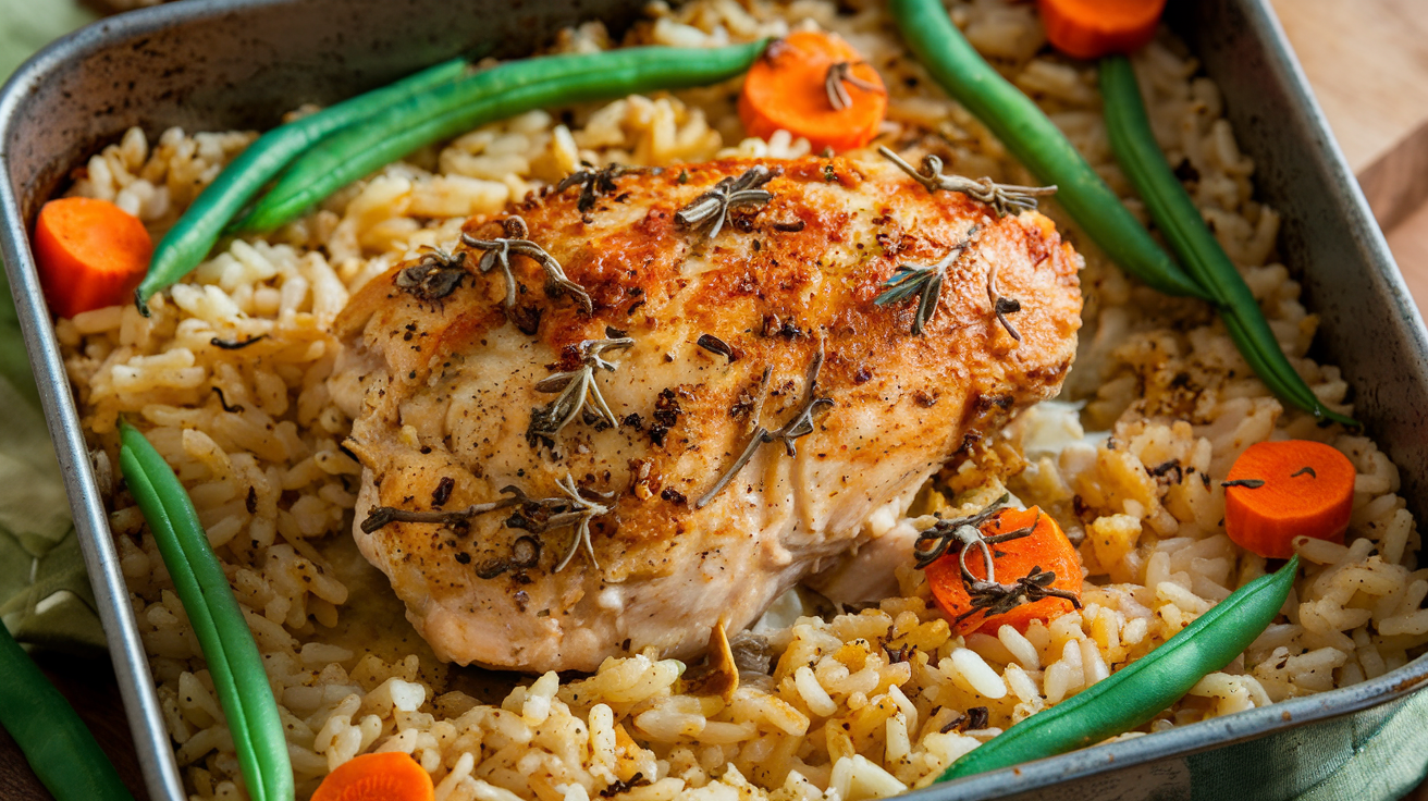 Oven-Baked Chicken and Rice