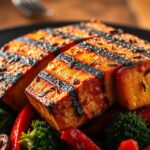 Tandoori Grilled Tofu with Red Peppers & Broccolini